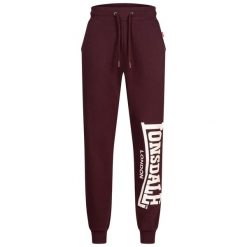 Spodnie do biegania Lonsdale Logo Large. Czerwone spodnie materiałowe męskie Lonsdale, bez wzorów, z dresówki, sportowe. Za 224.00 zł.