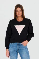 GUESS Czarna krótka bluza. Czarne bluzy bez kaptura damskie Guess, xs. W wyprzedaży za 255.99 zł.