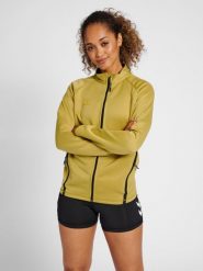 Bluza do piłki ręcznej damska Hummel Cima XK zapinana na zamek. Brązowe bluzy z kapturem damskie HUMMEL, na wiosnę, xl, z dresówki. Za 229.95 zł.