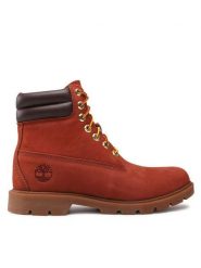 Timberland Trapery 6in Wr Basic TB0A2853V17 Pomarańczowy. Brązowe buty zimowe męskie Timberland, z nubiku, bez zapięcia. Za 849.99 zł.