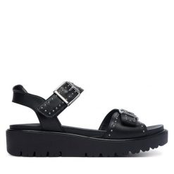 Sandały Ara. Czarne sandały damskie Ara, bez wzorów, bez obcasa, na płaskiej podeszwie. Za 429.99 zł.