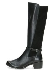 Caprice Skórzane kozaki w kolorze czarnym rozmiar: 40,5. Czarne kozaki damskie Caprice, ze skóry, bez obcasa. Za 347.99 zł.