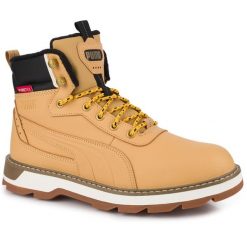 Męskie buty sportowe trapery wysokie ocieplane brązowe PURETEX PUMA DESIERTO. Brązowe buty sportowe na co dzień męskie Puma, na zimę, bez zapięcia. Za 279.00 zł.