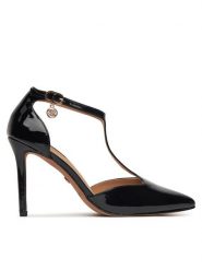Nine West Szpilki WS21582-01 Czarny. Czarne szpilki Nine West, bez wzorów, z materiału, bez obcasa. Za 229.99 zł.