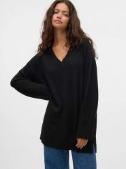 Vero Moda Sweter w kolorze czarnym rozmiar: M. Czarne swetry klasyczne damskie Vero Moda, m, bez kołnierzyka. Za 91.77 zł.