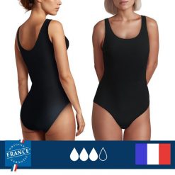 Menstruacyjny jednoczęściowy strój kąpielowy klasyczny – duża chłonność. Czarne stroje jednoczęściowe damskie PLIM UNDERWEAR, m, bez wzorów. Za 269.99 zł.