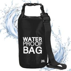 Worek wodoszczelny na plażę, kajak, sup 20l torba wodoodporna czarna. Czarne torebki klasyczne damskie SPRINGOS, bez wzorów, z materiału, bez dodatków. Za 28.95 zł.