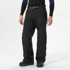 Spodnie snowboardowe męskie Dreamscape 100. Czarne spodnie materiałowe męskie DREAMSCAPE, bez wzorów, z materiału, sportowe. Za 299.99 zł.