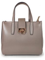 ORE10 Skórzana torebka "Senio" w kolorze szarobrązowym - 28 x 22 x 13 cm rozmiar: onesize. Brązowe torebki klasyczne damskie ORE10, bez wzorów, z materiału, bez dodatków. Za 304.99 zł.