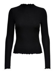 ONLY Koszulka "Emma" w kolorze czarnym rozmiar: M. Czarne t-shirty damskie Only, m, bez wzorów, prążkowane, bez kołnierzyka. Za 43.88 zł.