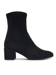 HÖGL Botki Delicate 0-134142-0100 Czarny. Czarne botki damskie HÖGL, ze skóry, bez obcasa, na słupku, bez zapięcia. Za 759.99 zł.