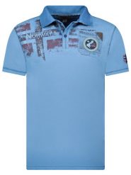Geographical Norway Koszulka polo "Kimac" w kolorze niebieskim rozmiar: M. Niebieskie koszulki polo męskie Geographical Norway, m, bez wzorów, z bawełny, bez ramiączek. Za 92.21 zł.