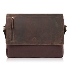 Torba męska na ramię Paolo Peruzzi T-20-BR brązowa. Brązowe torby męskie na ramię Paolo Peruzzi, bez wzorów, z bawełny, na ramię. Za 259.99 zł.