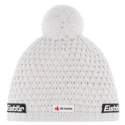 Czapka dla dorosłych Trail Pompon MU SKA. Białe czapki męskie Eisbar, bez wzorów, z materiału, sportowe. Za 229.99 zł.