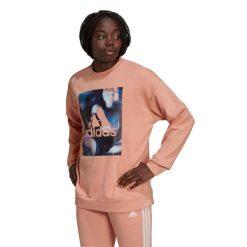 Bluza damska adidas Youforyou Sweatshirt. Brązowe bluzy bez kaptura damskie Adidas, l, bez wzorów, z bawełny, bez ramiączek, bez kaptura. Za 99.00 zł.
