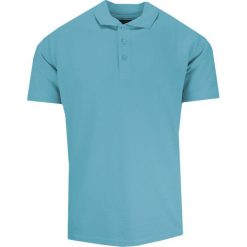 Koszulka POLO, Turkusowa, Jednokolorowa, Męska, Krótki Rękaw, Casualowa. Niebieskie koszulki polo męskie Vesari, m, bez wzorów, z bawełny, bez ramiączek. Za 85.00 zł.