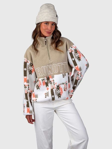 Brunotti Bluza polarowa "Chondra-Print" w kolorze beżowo-biało-pomarańczowym rozmiar: XL. Białe bluzy bez kaptura damskie BRUNOTTI, xl, z polaru. Za 201.45 zł.