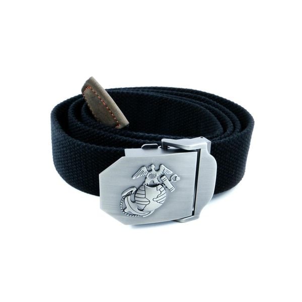 Pasek parciany USMC 110 cm. Czarne paski męskie MFH MAX FUCHS, bez wzorów, sportowe. Za 49.99 zł.