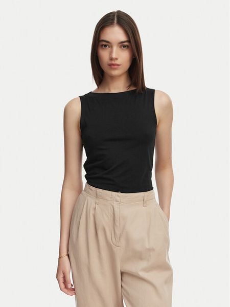 Vero Moda Top Panda 10314416 Czarny Slim Fit. Czarne topy damskie Vero Moda, xs, bez wzorów, z bawełny, bez ramiączek. Za 79.99 zł.