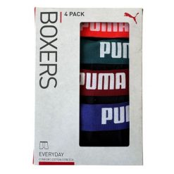 Bokserki męskie Puma BASIC 4-PACK czarne 93819809 r M. Czarne bokserki męskie Puma, bez wzorów, z bawełny. Za 194.37 zł.