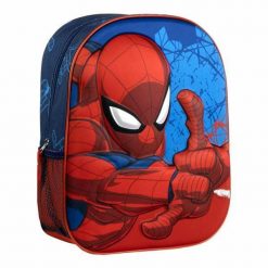 Plecak szkolny 3D Spider-Man Niebieski. Niebieskie plecaki damskie Spiderman, bez wzorów, z poliesteru. Za 77.20 zł.