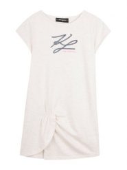 Karl Lagerfeld Kids Sukienka codzienna Z31150 S Biały Regular Fit. Białe sukienki dziewczęce Karl Lagerfeld Kids, bez wzorów, z bawełny, bez ramiączek. Za 442.99 zł.