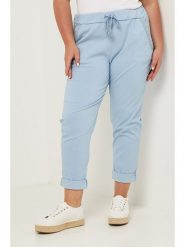 Curvy Lady Spodnie w kolorze błękitnym rozmiar: 48/50. Niebieskie spodnie materiałowe damskie Curvy Lady, bez wzorów, z materiału, klasyczne, z standardowym stanem. Za 127.35 zł.