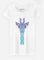 WOOOP Koszulka "Giraffe Mint" w kolorze białym rozmiar: XL. Białe bluzki damskie Wooop, xl, bez wzorów, z bawełny, bez kołnierzyka, bez ramiączek. Za 92.21 zł.