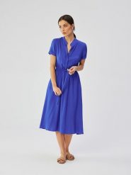 Stylove Sukienka w kolorze niebieskim rozmiar: S. Niebieskie sukienki damskie Stylove, s, bez wzorów, z wiskozy, bez kołnierzyka, bez ramiączek, midi. Za 343.45 zł.