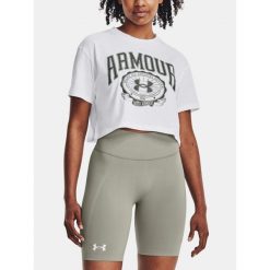 Koszulka crop damska Under Armour Under Armour 1379402. Białe bluzki sportowe damskie Under Armour, z bawełny, bez kołnierzyka, bez ramiączek. Za 86.99 zł.