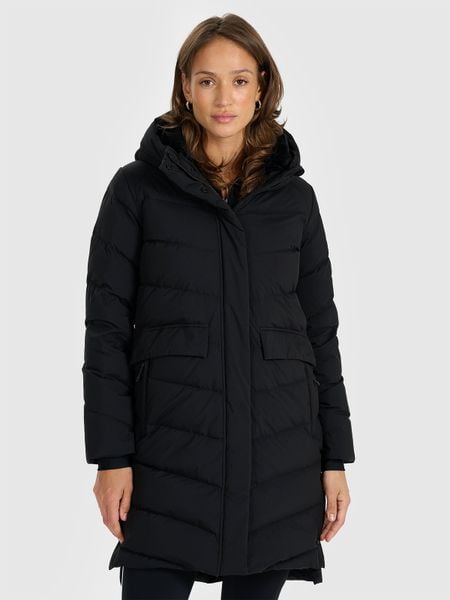 4F Płaszcz puchowy z wypełnieniem naturalnym damski - czarny M. Czarne płaszcze damskie 4f, na zimę, m, bez wzorów, z puchu. Za 799.99 zł.