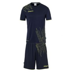 Zestaw koszulka i spodenki Uhlsport Score 26. Niebieskie szorty męskie UHLSPORT, s, z materiału, bez ramiączek, do piłki nożnej. Za 194.00 zł.