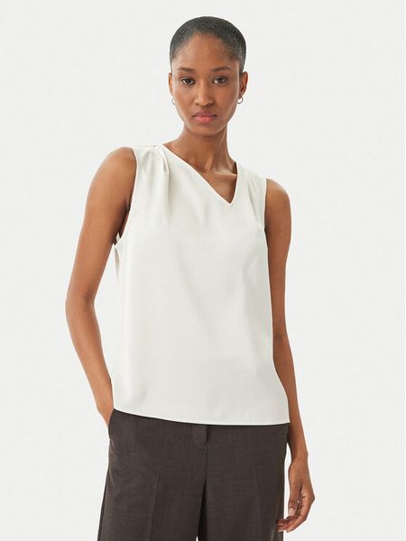 Calvin Klein Bluzka LV044F144G Biały Regular Fit. Białe bluzki damskie CALVIN KLEIN, l, bez wzorów, z syntetyku, bez kołnierzyka, bez ramiączek. Za 281.99 zł.