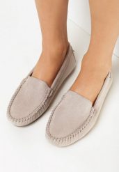 Beżowe Mokasyny Elvire. Brązowe mokasyny damskie Born2be, z jeansu. Za 99.99 zł.