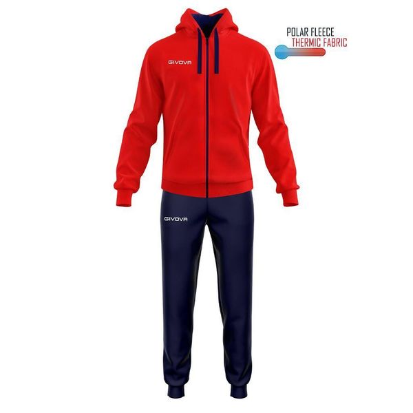 Komplet dresowy Givova Tuta King Polarfleece (Sorrento) - XS. Czerwone spodnie dresowe damskie Givova, xs, bez wzorów, z dresówki. Za 236.99 zł.