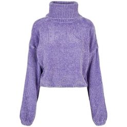 Bluza damska z golfem Urban Classics chenille. Niebieskie bluzy bez kaptura damskie Urban Classics. Za 206.00 zł.
