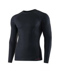 Koszulka wełniana z długim rękawem męska Brubeck ACTIVE WOOL. Czarne bielizna termoaktywna męska Brubeck, l, bez wzorów, z materiału. Za 243.99 zł.