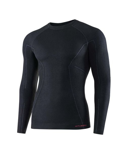 Koszulka wełniana z długim rękawem męska Brubeck ACTIVE WOOL. Czarne bielizna termoaktywna męska Brubeck, m, bez wzorów, z poliamidu. Za 231.50 zł.
