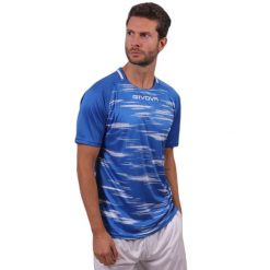 Koszulka Givova Pixel. Niebieskie bluzki damskie Givova, bez wzorów, bez kołnierzyka. Za 69.01 zł.