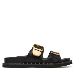 Klapki Aldo. Czarne klapki damskie Aldo, bez wzorów, bez obcasa. Za 339.99 zł.