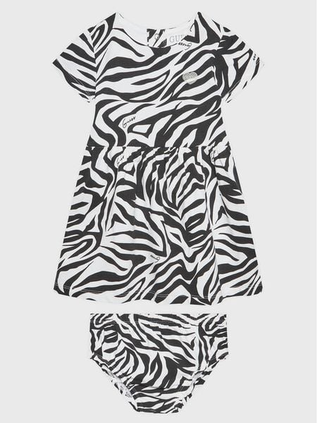 Guess Sukienka codzienna A3RK00 J1313 Czarny Regular Fit. Czarne sukienki dziewczęce Guess, z aplikacjami, z bawełny, bez ramiączek. Za 119.99 zł.