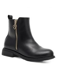 Nelli Blu Botki CS2920-03(IV)DZ Czarny. Czarne botki dziewczęce Nelli Blu, bez wzorów, ze skóry, bez ramiączek. Za 129.99 zł.