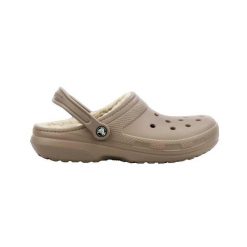 Klapki Crocs Classic Lined Clog Dorośli. Brązowe klapki damskie Crocs, bez wzorów, z syntetyku, bez obcasa. Za 264.50 zł.