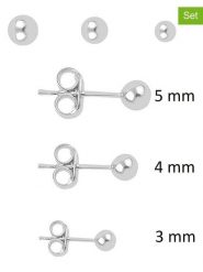 Miu Silver Srebrne kolczyki-wkrętki (3 szt.) rozmiar: onesize. Szare kolczyki damskie Miu Silver, srebrne. Za 78.99 zł.