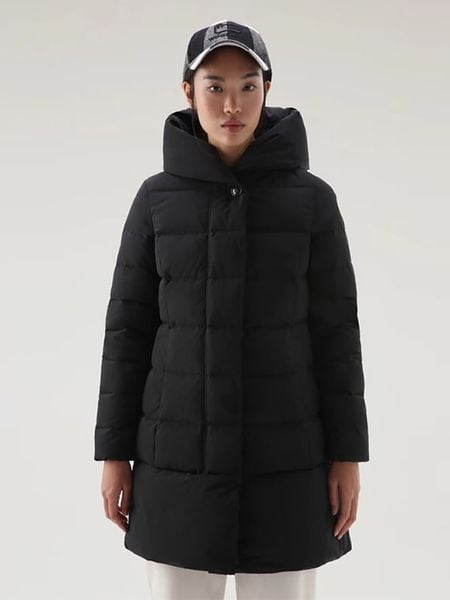 Woolrich Płaszcz puchowy "Prescott" w kolorze czarnym rozmiar: XL. Czarne płaszcze damskie Woolrich, xl, bez wzorów, z puchu. Za 2,098.61 zł.