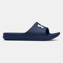 Klapki basenowe dla dorosłych Under Armour CORE PTH SL. Niebieskie klapki i japonki męskie Under Armour, ze skóry. Za 97.00 zł.