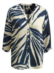 Milano Italy Bluzka w kolorze kremowo-granatowym rozmiar: 40. Brązowe bluzki damskie Milano Italy, bez wzorów, z wiskozy, bez kołnierzyka, bez ramiączek. Za 173.99 zł.