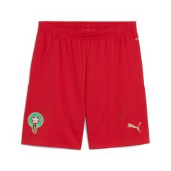 Męskie szorty Maroko 2025 PUMA Red Archive Green. Czerwone szorty męskie Puma, bez kołnierzyka. Za 199.00 zł.