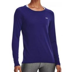 Damska koszulka Under Armour Armour z długim rękawem fioletowa. Fioletowe t-shirty damskie Under Armour, l, bez wzorów, z materiału, bez kołnierzyka. Za 172.75 zł.