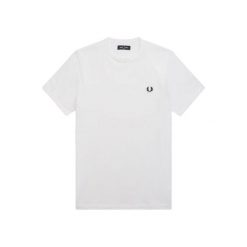 T-shirt Fred Perry Biały z Okrągłym Kołnierzem. Białe t-shirty męskie Fred Perry, bez wzorów, z bawełny, bez kołnierzyka. Za 210.80 zł.